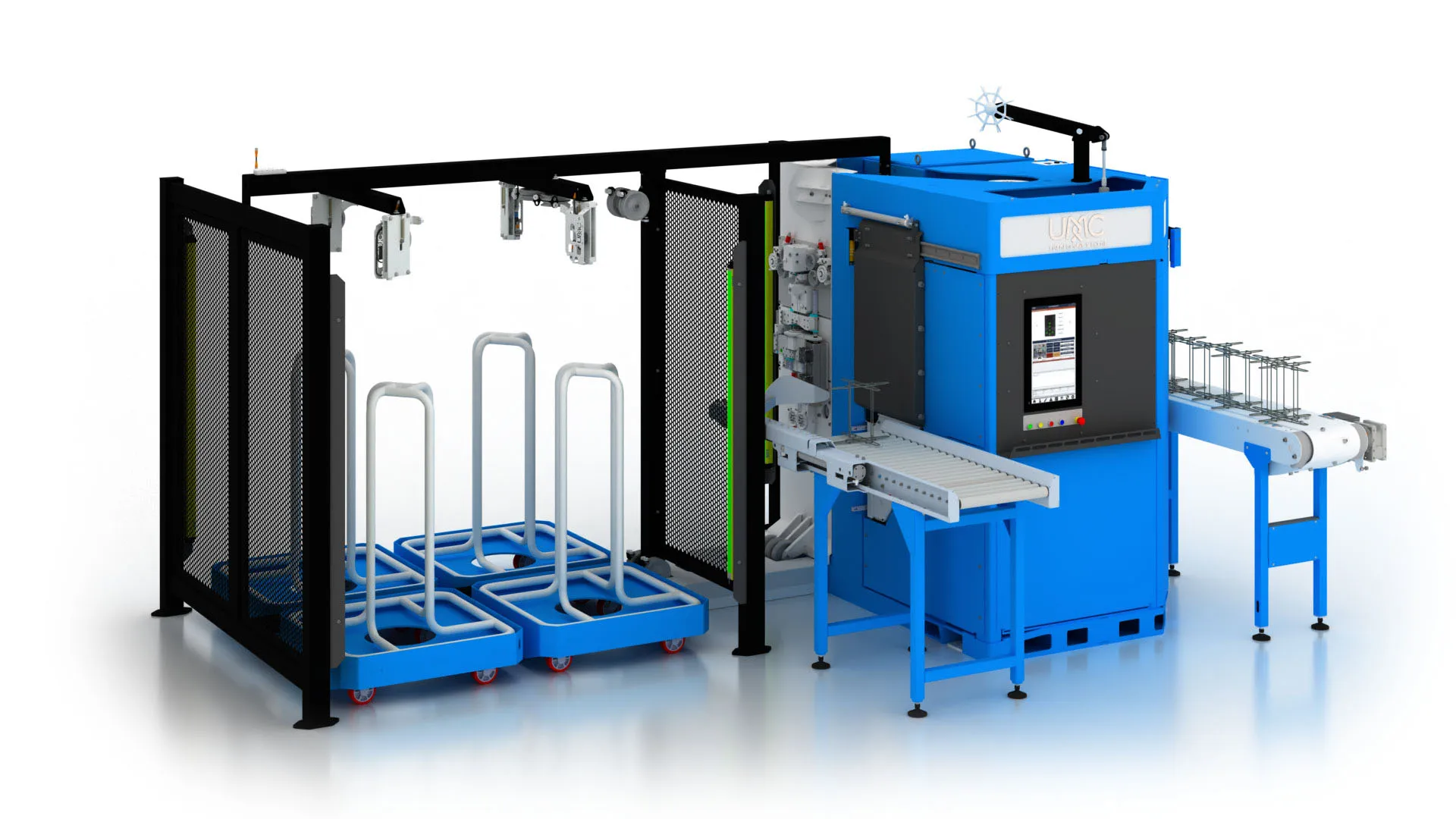 Barb Lokk BLM-3000 — multi-twist barbed wire machine running two styles on one platform