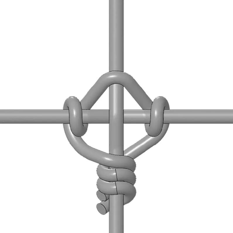 Fixed Lokk knot - a rigid, high-tension wrapped knot locking the line and stay wires